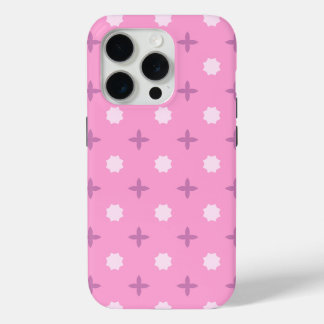 Funda Para iPhone 15 Pro Patrón de puntos de pétalo de estrella rosa