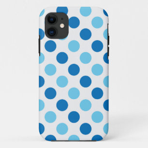 Funda Para iPhone 11 Patrón de puntos de polka azul