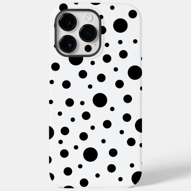 Funda De Case-Mate Para iPhone Patrón de puntos de polka blanca negro (Reverso )