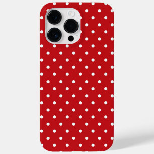 Funda Para iPhone 14 Pro Max De Case-Mate Patrón De Puntos De Polka Clásico Blanco En Rojo F