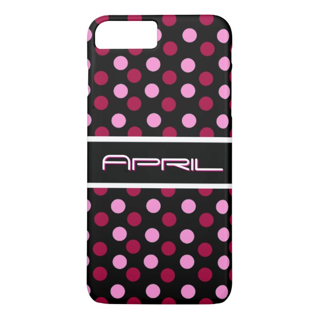 Funda De Case-Mate Para iPhone Patrón de puntos de polka magenta rosa (Reverso)