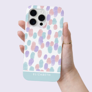 Funda Para iPhone 15 Pro Max Patrón de puntos personalizado moderno en acuarela