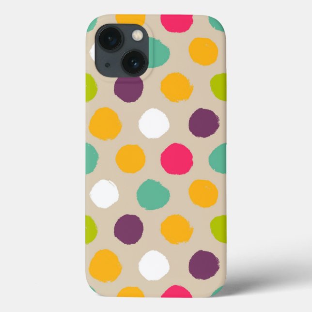 Funda De Case-Mate Para iPhone Patrón de puntos polka dibujado a mano (Reverso)