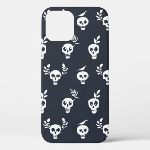 Funda Para iPhone 12 Patrón de puntos polka normales de cráneo con pl