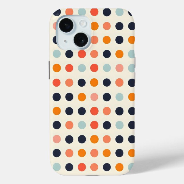 Funda De Case-Mate Para iPhone Patrón de puntos retro (Reverso )