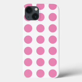 Funda Para iPhone 13 Patrón de puntos rosados de polka