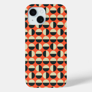 Funda Para iPhone 15 Patrón de puntos sesenta y puntos rosados retro ro