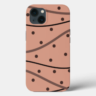 Funda Para iPhone 13 Patrón de puntos y rayas de Mocha