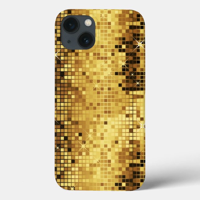 Funda De Case-Mate Para iPhone Patrón De Purpurina Y Parkrilladas De Oro (Reverso)