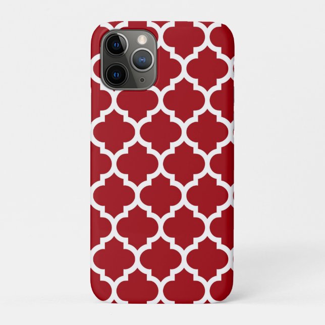 Funda De Case-Mate Para iPhone Patrón de Quatrefol de Cranberry Red White Marruec (Reverso)