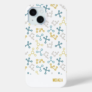 Funda Para iPhone 15 Patrón de química de Molécula moderna Personalizad
