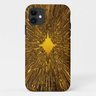 Funda Para iPhone 11 Patrón de ráfaga de estrellas doradas