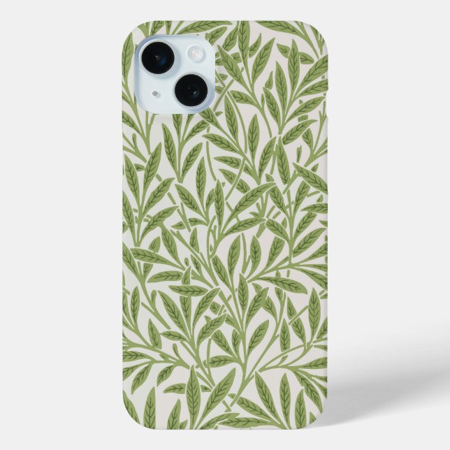 Funda De Case-Mate Para iPhone Patrón de ramas verdes frondosas  (Reverso )