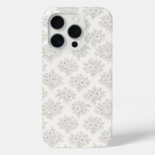 Funda Para iPhone 15 Pro Patrón de ramo de línea botánica