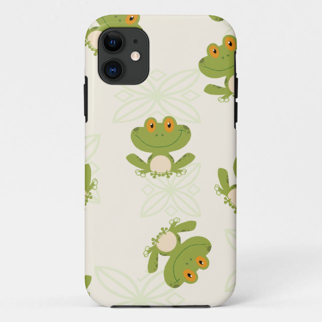Funda De Case-Mate Para iPhone Patrón de rana verde suave (Reverso)