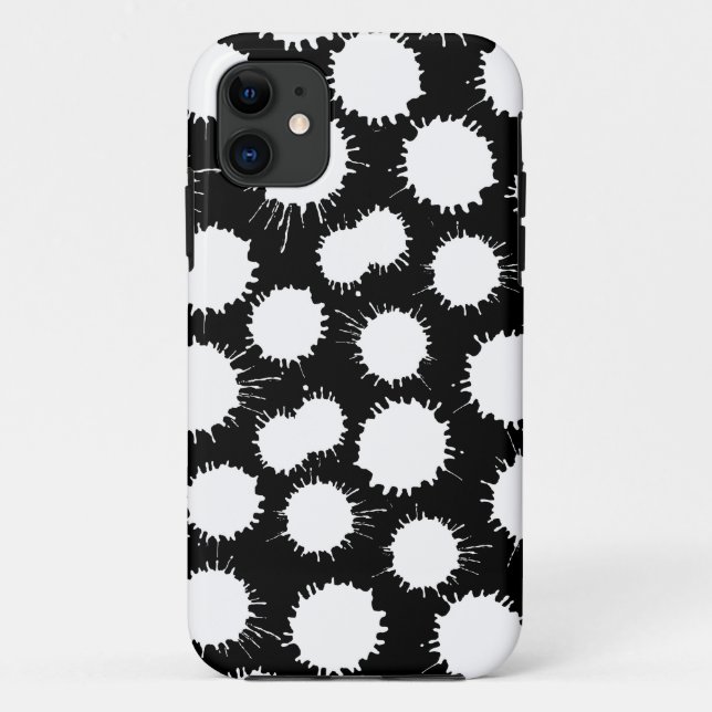 Funda De Case-Mate Para iPhone Patrón de ranura - Blanco sobre negro (Reverso)