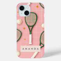 Patrón de raqueta de tenis retro personalizado mon