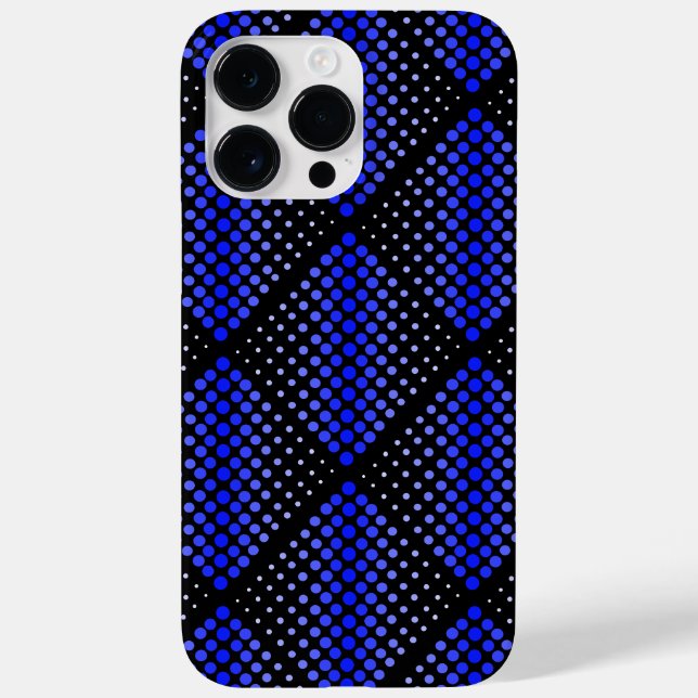 Funda De Case-Mate Para iPhone Patrón de rastrillo azul 01 BG negro (Reverso)