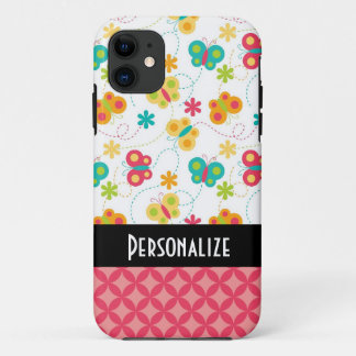 Funda Para iPhone 11 patrón de rastros de mariposas lindas