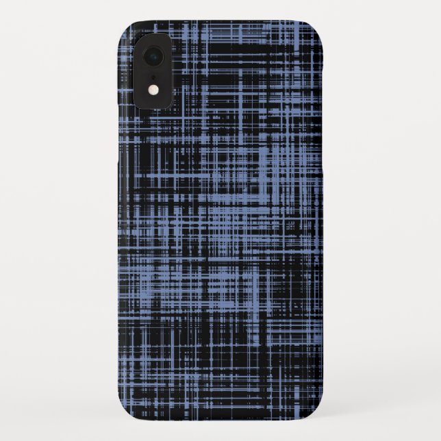 Funda De Case-Mate Para iPhone Patrón de rayas abstractas de gris azul negro (Reverso)