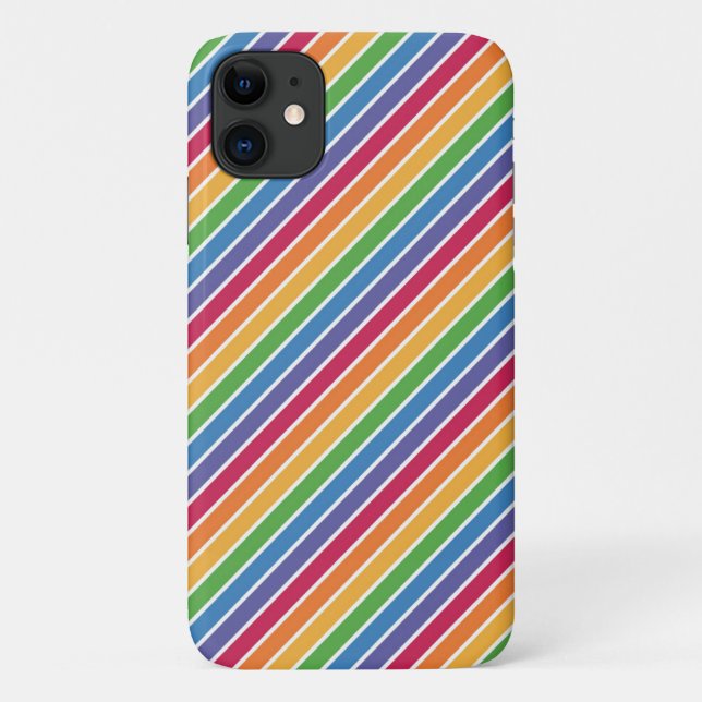 Funda De Case-Mate Para iPhone Patrón de rayas arco iris (Reverso)