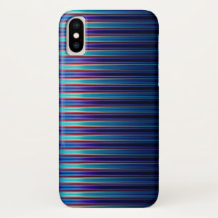 Funda Para iPhone X Patrón de rayas azules brillantes