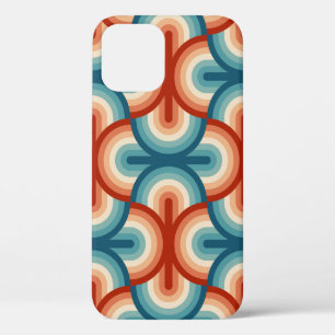 Funda Para iPhone 12 Patrón de rayas de arco iris de verano retro
