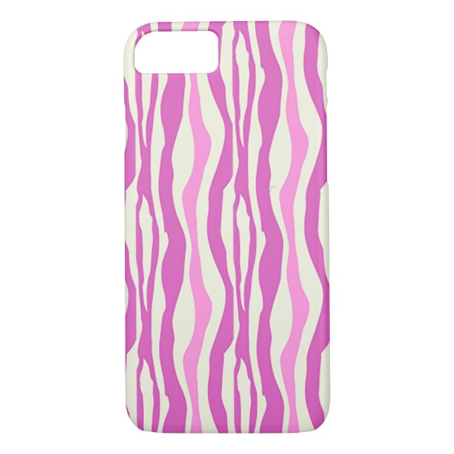 Funda De Case-Mate Para iPhone Patrón de rayas de cebra rosa (Reverso)