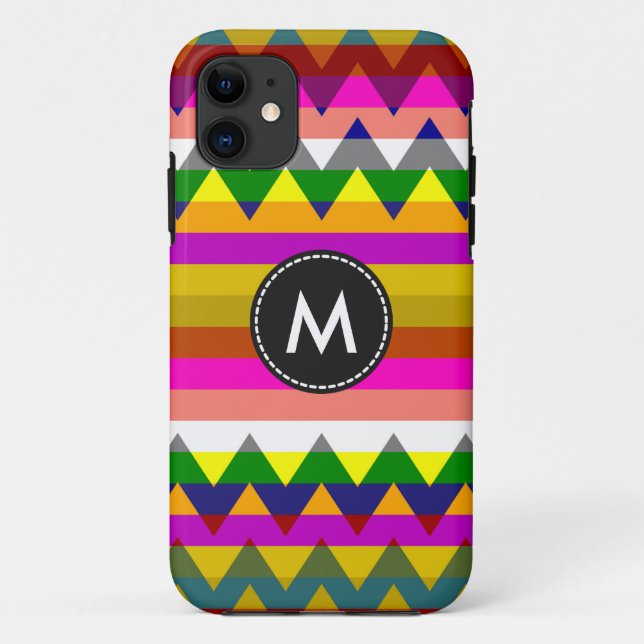 Funda De Case-Mate Para iPhone Patrón de rayas de Chevron Azteca #9 (Reverso)