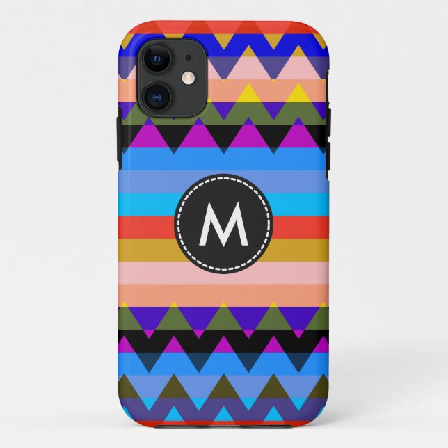 Funda De Case-Mate Para iPhone Patrón de rayas de chevron aztecas #5 (Reverso)