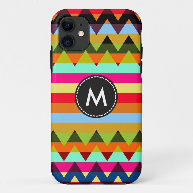 Funda De Case-Mate Para iPhone Patrón de rayas de chevron de moda #8 (Reverso)