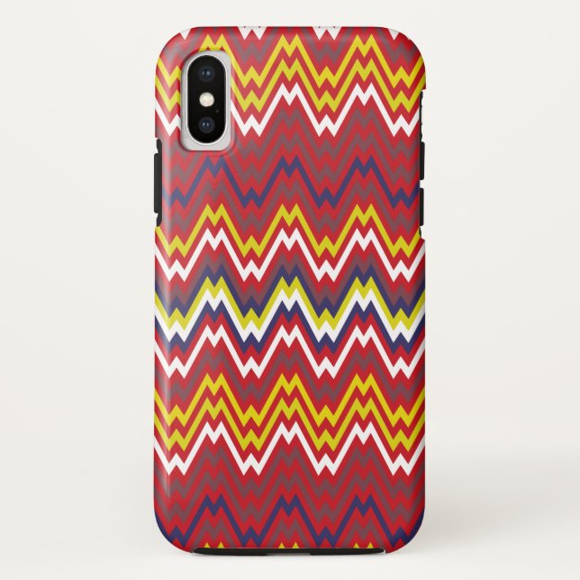 Funda De Case-Mate Para iPhone Patrón de rayas de chevron zigzag africano (Reverso)