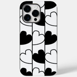 Funda Para iPhone 14 Pro Max De Case-Mate Patrón de rayas de corazón blanco y negro