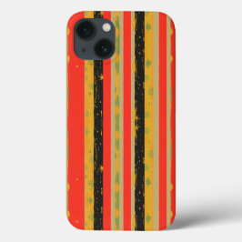 Funda Para iPhone 13 Patrón de rayas de Mes de Historia Negra