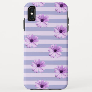 Funda Para iPhone XS Max Patrón de rayas de pastel con margaritas