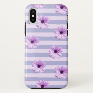 Funda Para iPhone XS Patrón de rayas de pastel con margaritas