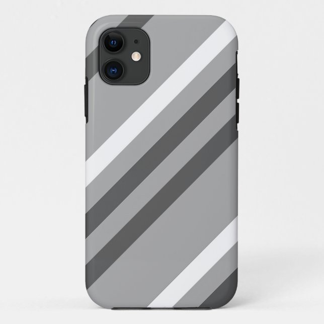 Funda De Case-Mate Para iPhone Patrón de rayas diagonales grises (Reverso)