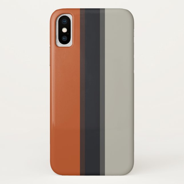 Funda De Case-Mate Para iPhone Patrón de rayas grises de color rojo Naranja moder (Reverso)