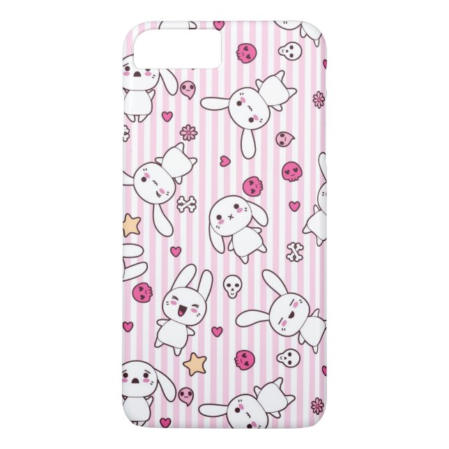 Funda De Case-Mate Para iPhone patrón de rayas kawaii (Reverso)