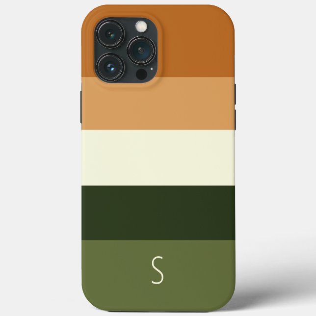 Funda De Case-Mate Para iPhone Patrón de rayas modernas monogramado (Reverso )
