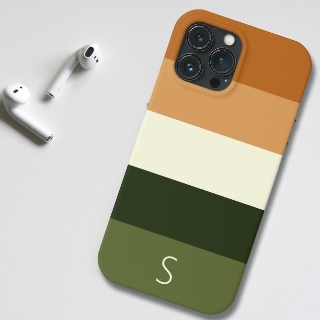 Funda De Case-Mate Para iPhone Patrón de rayas modernas monogramado (Subido por el creador)