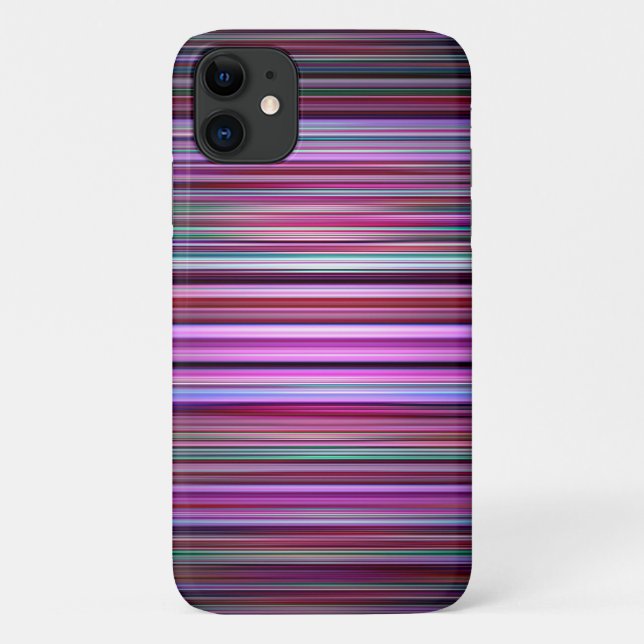 Funda De Case-Mate Para iPhone Patrón de rayas moradas (Reverso)
