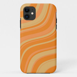 Funda Para iPhone 11 Patrón de rayas onduladas (amarillo, Naranja)