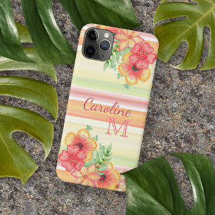 Funda Para iPhone 11 Pro Max Patrón de rayas personalizadas en rojo naranja lim