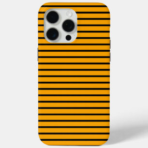 Funda Para iPhone 15 Pro Max Patrón de rayas retro amarillo negro