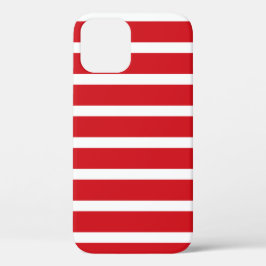 Funda Para iPhone 12 Patrón de rayas rojas y blancas