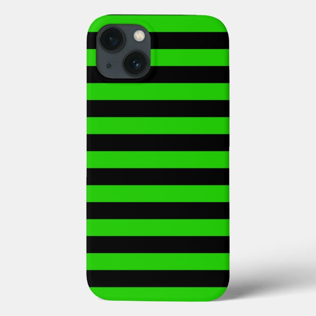 Funda De Case-Mate Para iPhone Patrón de rayas verdes y negras en negrita (Reverso)