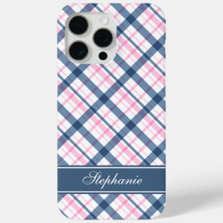 Funda Para iPhone 15 Pro Max Patrón de rebanado azul e PInk de Marina