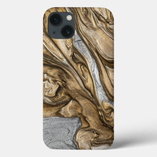 Funda Para iPhone 13 Patrón de remolino de mármol terroso glamuroso