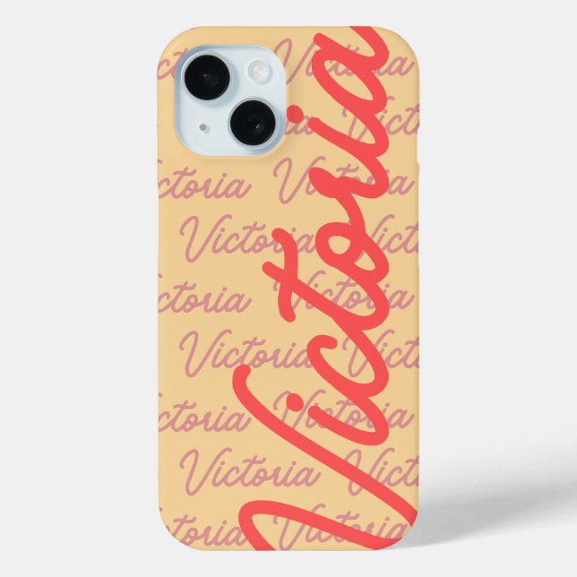 Funda De Case-Mate Para iPhone Patrón de repetición de nombre Victoria (Reverso )